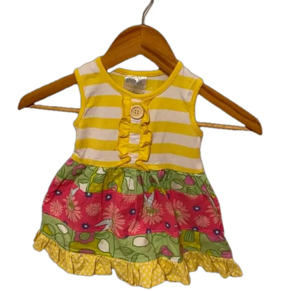 Momi boutique yellow tinker bell dress size 2 GUC
